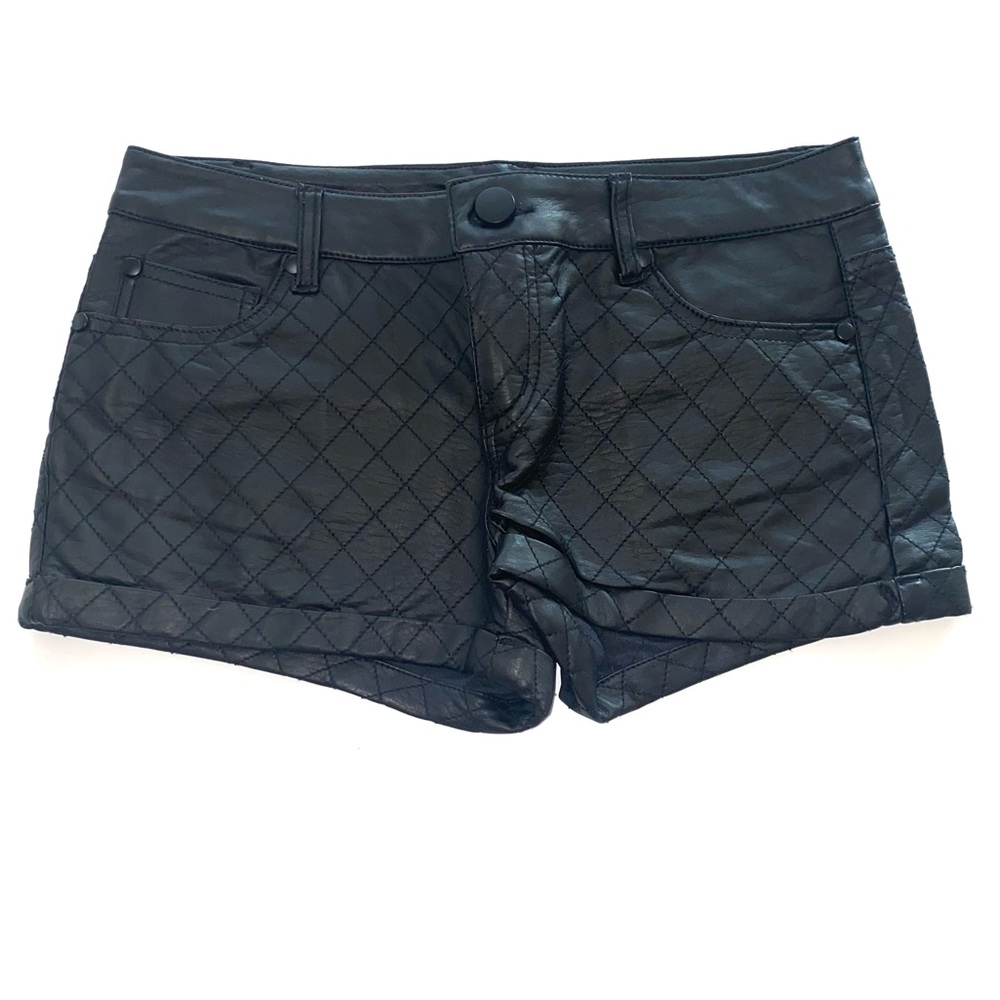 Quilted Black Shorts
